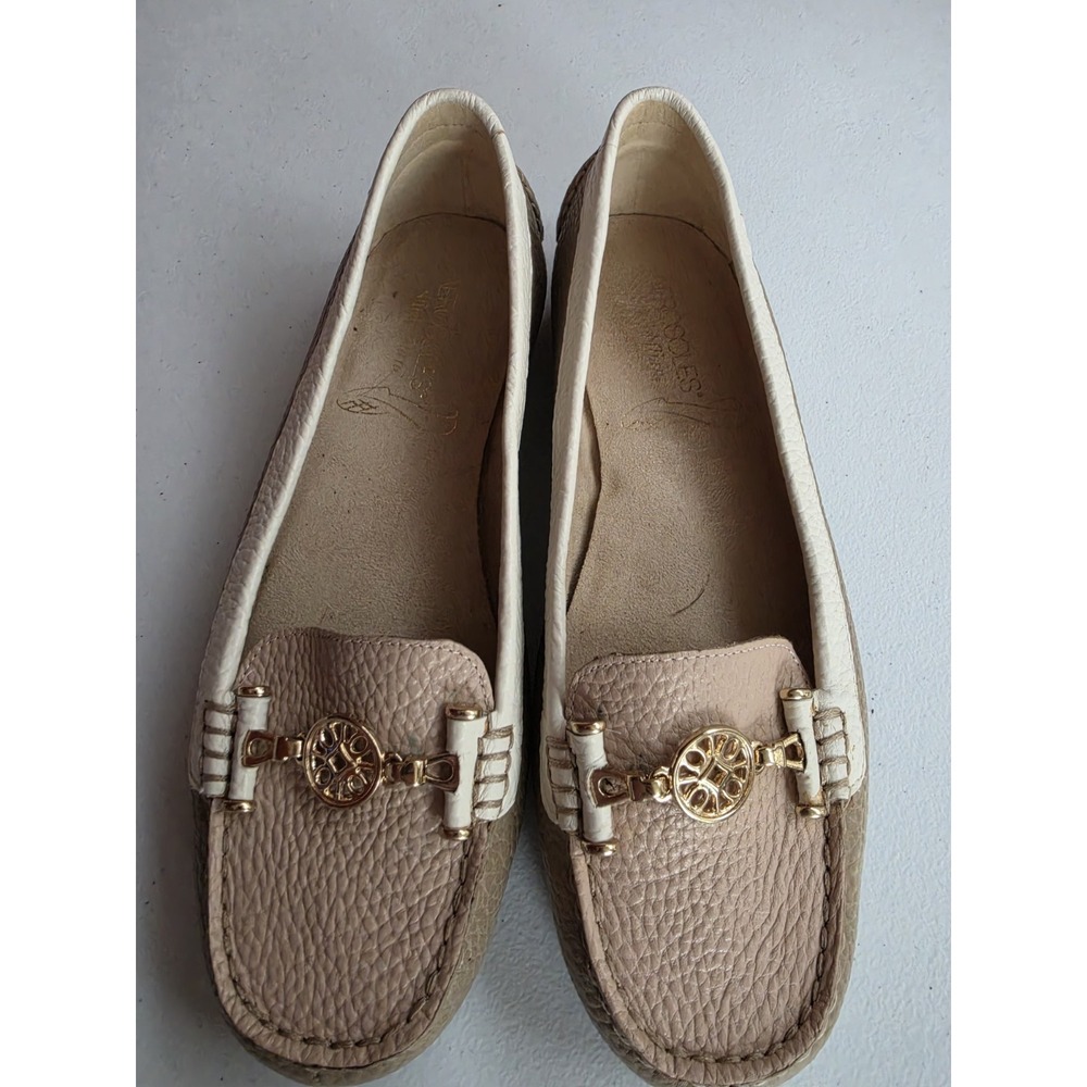 Aerosoles Leather Tan Gold Comfort Loafers Shoes Women's 8 US Classic
